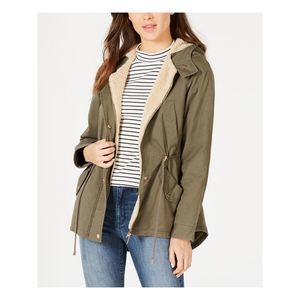 COLLECTIONB Womens Beige Gathered Button Down Winter Jacket Coat XS